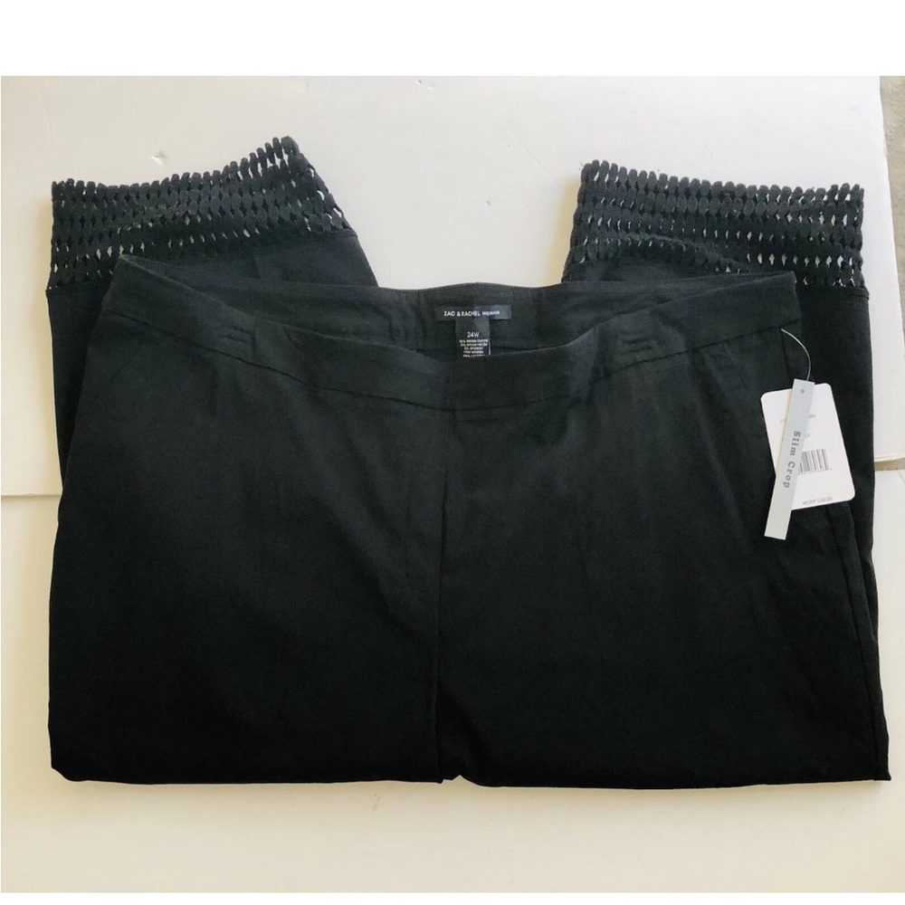 ZAC & RACHEL WOMEN'S SIZE 24W BLACK SLIM CROP PULLOVER PANTS PS2138